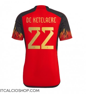 Belgio Charles De Ketelaere #22 Prima Maglia Mondiali 2022 Manica Corta